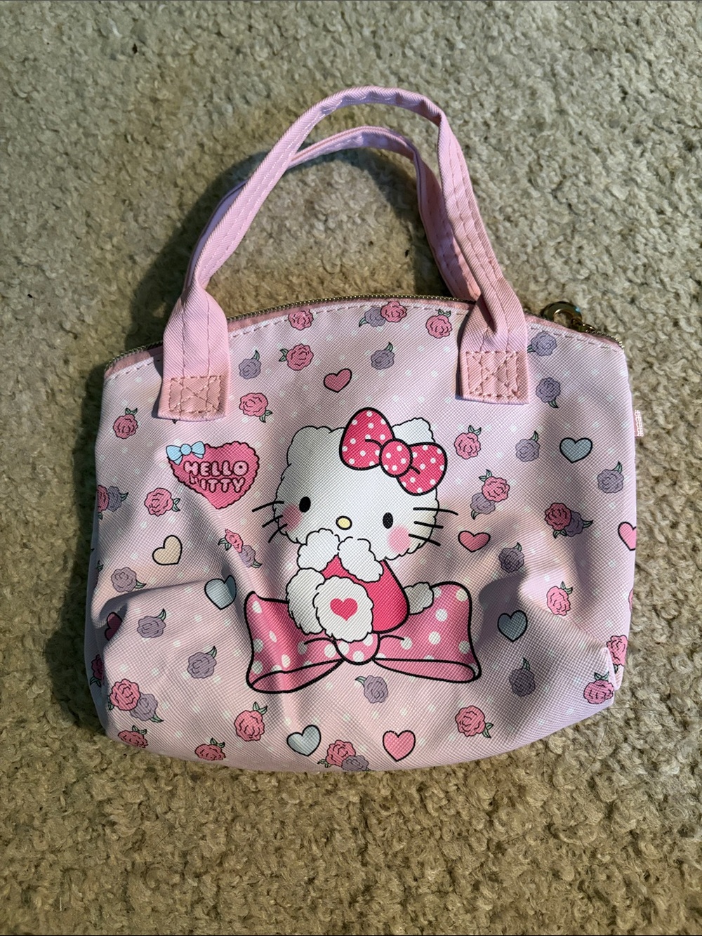 Hello Kitty Pink Mini Bag with Heart & Bow Print